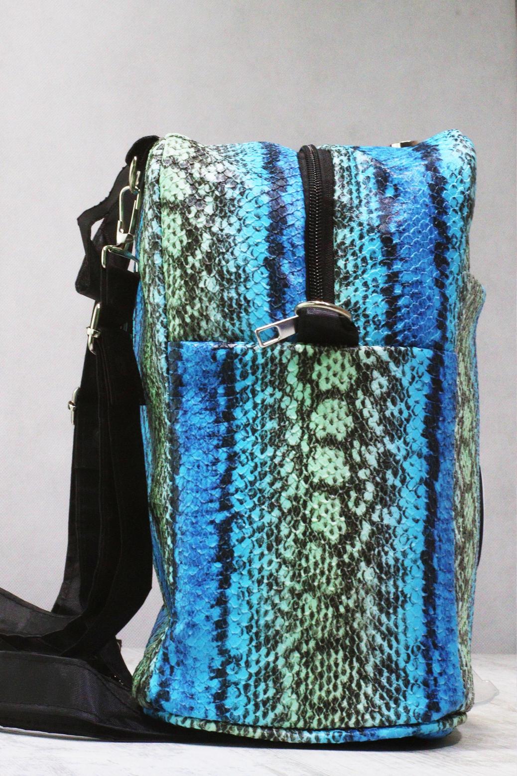 バッグ Mirei MİZEY MAVİ YILAN DERİSİ DESENLİ COOLERBAG (SOĞUTUCU SIRT ÇANTASI